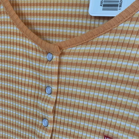 NWT LEVI’S BRITT LONG SLEEVE SNAP FRONT TOP 1X - Picture 9 of 13